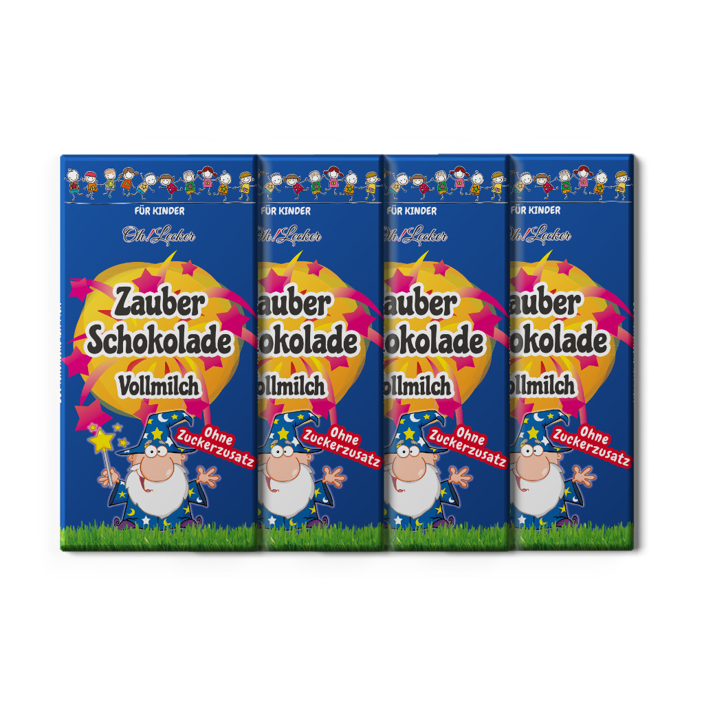 4 x Oh! Lecker Stevia* Zauberschokolade für Kinder, 80g