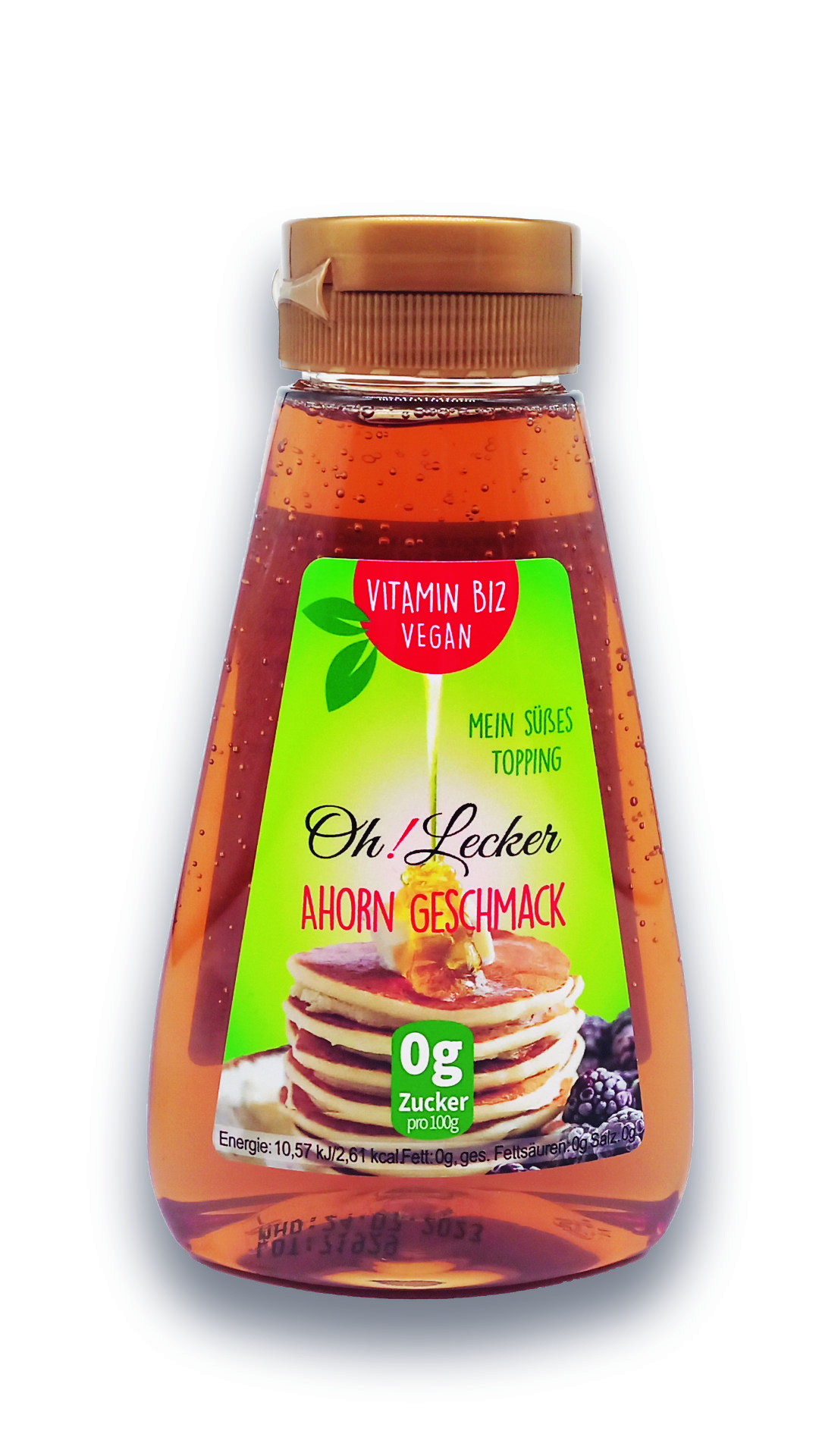 4 x Oh! Lecker Stevia* Sirup mit Ahorn-Geschmack, Vitamin B12, 265g
